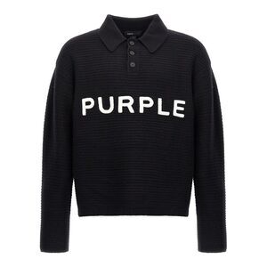 Purple Men Logo Embroidery Sweater